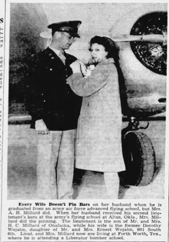 Dorothy Wojahn Millard pins her husband